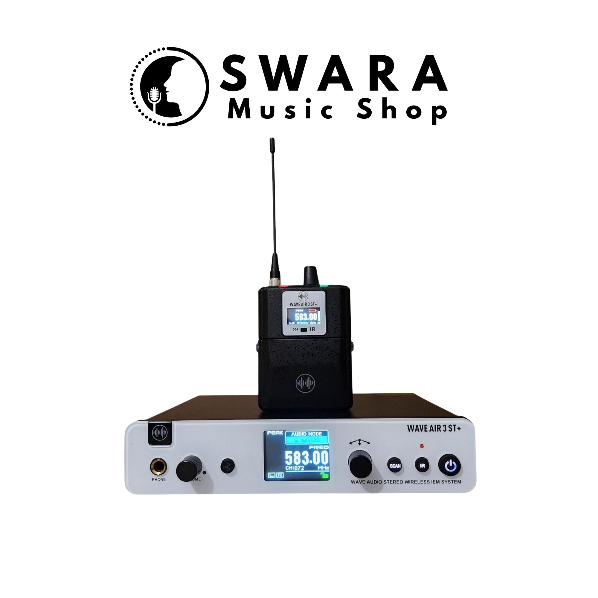 WAVE AUDIO WAVE AIR 3 ST+ PLUS STEREO IEM IN EAR MONITOR WIRELESS SYSTEM - Full Set (TX, RX)